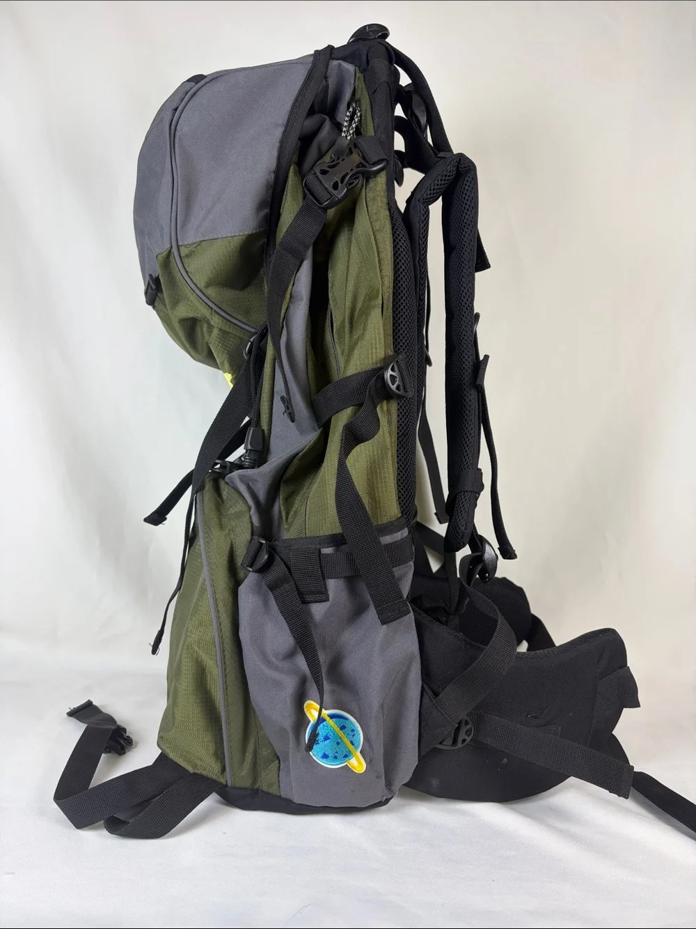 Vintage Golden Bear Kodiak 65L Men's Internal Frame Hiking Backpack Olive/Gray